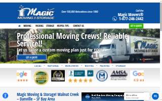Magic Moving & Storage website