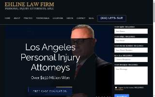 Ehline Law Firm Personal Injury Attorneys, APLC website