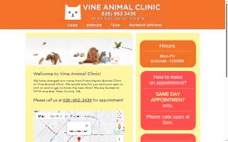 Vine Animal Clinic website