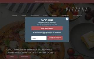 Pizzana website