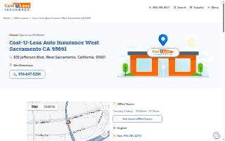 Cost-U-Less Insurance of West Sacramento website