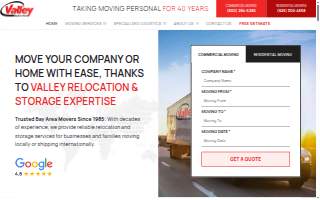 Valley Relocation & Storage of West Sacramento website