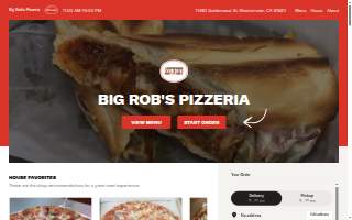 Big Rob's Pizzeria website