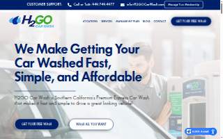 H2GO Car Wash website