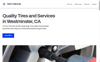 Tony's Tire Club website