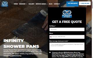 Infinity Shower Pans website