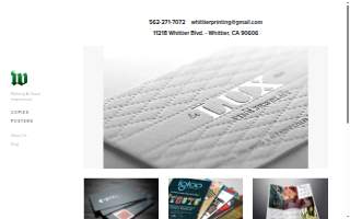Whittier Printing website
