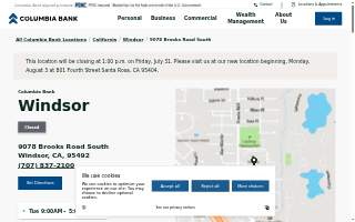 Columbia Bank of Windsor website