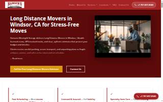 Hansens Moving & Storage website