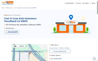 Cost-U-Less Insurance of Woodland website