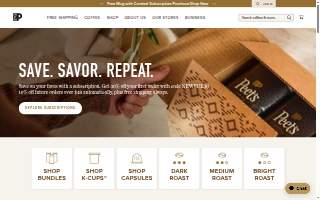 Peet's Coffee And Tea Shop website