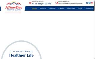 A New Day Home Care website