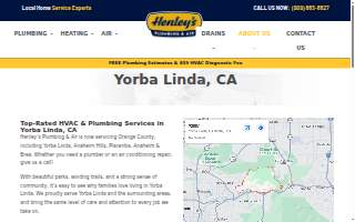 Henley's Plumbing & Air website