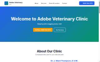 Adobe Veterinary Clinic website