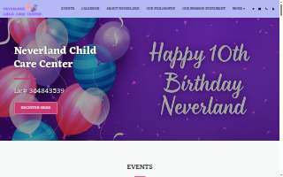 Neverland Child Care Center of Yucca Valley website