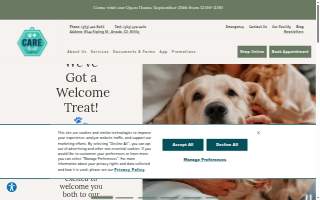 Care Animal Hospital website