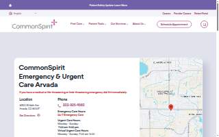 CommonSpirit Emergency & Urgent Care Arvada website