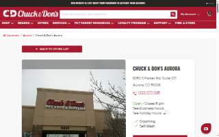 Chuck & Don's Pet Food & Supplies of Aurora website