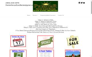 Colorado Party Rentals website