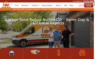 Spark Garage Doors Repair Aurora website