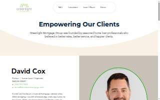 David Cox, Mortgage Broker with Greenlight Mortgage Group website