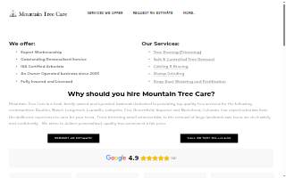 Mountain Tree Care website