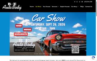B & E Auto Body website