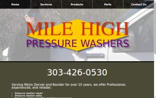 Mile High Pressure washers of Brighton website