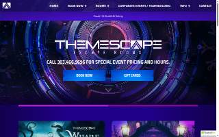 Themescape Escape Rooms website