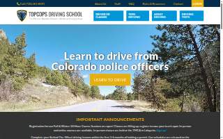 TopCops Driving School of Broomfield website