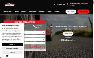 Canon City Tire & Service website