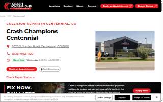 Crash Champions Collision Repair Centennial website