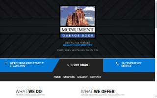 Monument Garage Door of Clifton website