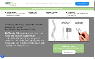 ABC Family Chiropractic of Security-Widefield website