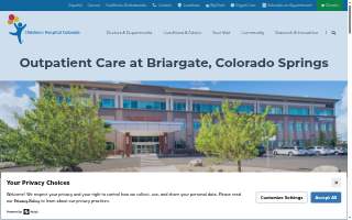 Children's Colorado Outpatient Care at Briargate, Colorado Springs website