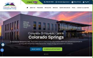 Colorado Springs Orthopaedic Group website