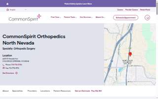 CommonSpirit Orthopedics North Nevada website