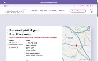 CommonSpirit Urgent Care Broadmoor website