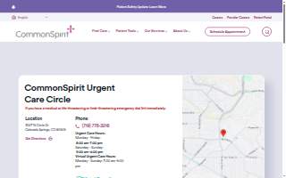 CommonSpirit Urgent Care Circle website