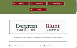 Evergreen Funeral Home website