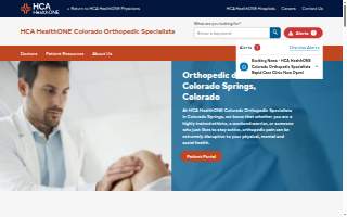 HCA HealthONE Colorado Orthopedic Specialists website