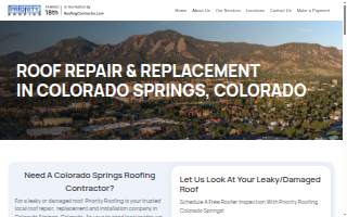 Priority Roofing of Colorado Springs website
