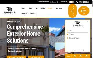 Raptor Roofing of Colorado Springs website