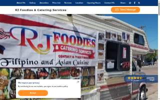 RJ Foodies & Catering Services website