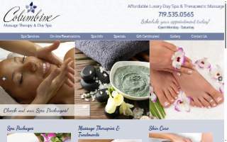 Columbine Massage Therapy & Day Spa website