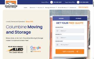 Columbine Moving & Storage website