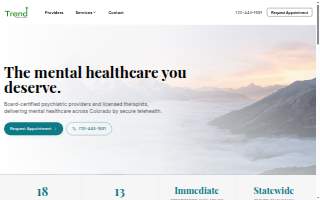 Trend Mental Health and Wellness website
