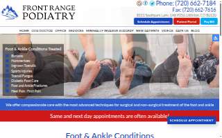 Front Range Podiatry website