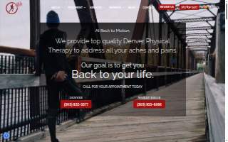 Back To Motion Physical Therapy Denver website