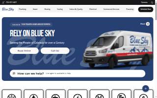 Blue Sky Plumbing, Heating, Cooling & Electric of Denver website